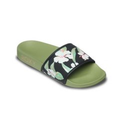 Sandały dla Kobiety SLIPPY IV Zielony. Zielone sandały Roxy, bez wzorów, z gumy, sportowe, bez obcasa, bez zapięcia. Za 129.99 zł.
