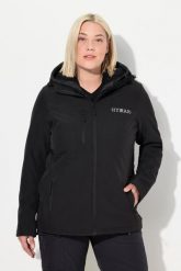 Damskie Kurtka softshell HYPRAR hydrofobowa stretch odblask. Niebieskie kurtki przejściowe sportowe Ulla Popken, plus size, bez wzorów, z elastanu, z kapturem, trekkingowe. Za 479.99 zł.