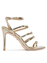 Marciano Guess Sandały G6GZ14 L0095 Złoty. Żółte sandały Marciano Guess, z aplikacjami, ze skóry, bez obcasa, na szpilce, bez zapięcia. Za 989.99 zł.