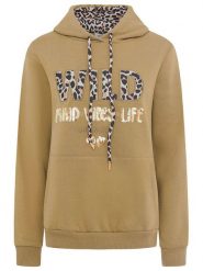 Zwillingsherz Bluza "Wild Free" w kolorze khaki rozmiar: S/M. Brązowe bluzy Zwillingsherz, m, bez wzorów, bez ramiączek, z kapturem. Za 167.28 zł.