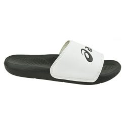 Lekkie Klapki Dla Dorosłych Unisex. Białe klapki ASICS, bez wzorów, sportowe, bez obcasa, bez zapięcia. Za 125.99 zł.