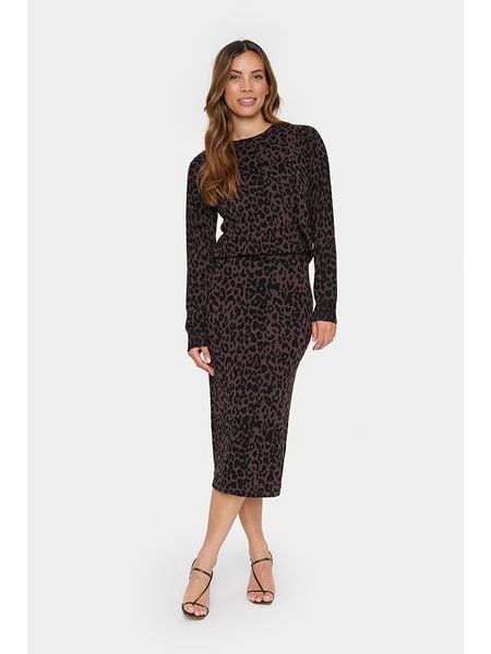 SAINT TROPEZ Sweter w kolorze brązowym rozmiar: S. Brązowe swetry Saint Tropez, s, bez wzorów, bez ramiączek. Za 100.52 zł.