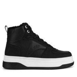 Trzewiki Gap. Czarne botki GAP, bez wzorów, bez obcasa, na płaskiej podeszwie, bez zapięcia. Za 167.99 zł.