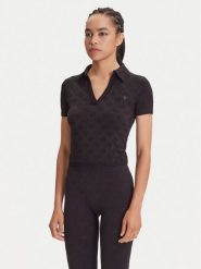 Guess Bluzka V5YP10 Z3OA0 Czarny Regular Fit. Czarne bluzki Guess, l, z aplikacjami, z syntetyku, bez kołnierzyka, bez ramiączek. Za 139.99 zł.
