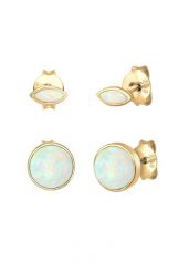 Elli Stecker Set Marquise Kreis Opal Stein 925er Silber Kolczyki 1 ct Damski. Kolczyki Elli, z opalem, srebrne. Za 293.99 zł.