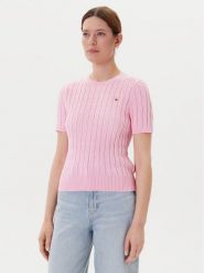 Tommy Hilfiger Sweter WW0WW45656 Różowy Regular Fit. Czerwone swetry Tommy Hilfiger, m, bez wzorów, z bawełny, bez ramiączek. Za 519.99 zł.