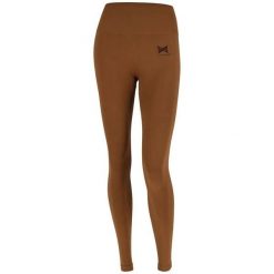 Legginsy sportowe damskie Xtreme Sportswear. Brązowe legginsy XTREME SOCKSWEAR, bez wzorów, z materiału, sportowe, długie. Za 134.50 zł.