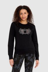 AERONAUTICA MILITARE Czarna bluza damska z dużym haftowanym logo. Czarne bluzy Aeronautica Militare, s, bez wzorów, z wiskozy, bez ramiączek, bez kaptura. W wyprzedaży za 359.99 zł.