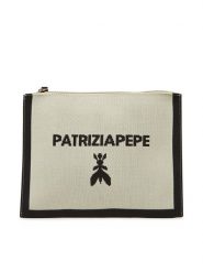 Patrizia Pepe Torebka 2Q0024/K264-F292 Beżowy. Brązowe kopertówki Patrizia Pepe, bez wzorów, z materiału, bez dodatków. Za 399.99 zł.