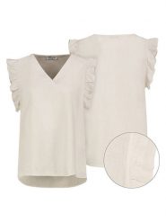 Eight2Nine Bluzka w kolorze kremowym rozmiar: M. Brązowe bluzki Eight2Nine, m, bez wzorów, bez kołnierzyka, bez ramiączek. Za 82.99 zł.