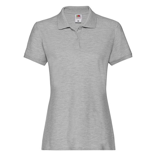 Damska Koszulka Polo Z Bawełny Premium. Szare t-shirty sportowe fruit of the loom, xl, bez wzorów, z bawełny, bez ramiączek. Za 67.99 zł.