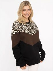Zwillingsherz Bluza "Konny" w kolorze czarno-brązowym rozmiar: S/M. Brązowe bluzy Zwillingsherz, m, bez wzorów, bez ramiączek, bez kaptura. Za 176.08 zł.