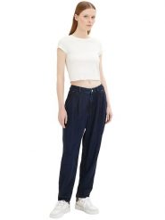 Tom Tailor Dżinsy - Tapered fit - w kolorze granatowym rozmiar: S. Niebieskie jeansy Tom Tailor, s, z aplikacjami, z lyocellu, z podwyższonym stanem. Za 158.10 zł.