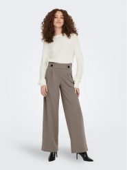 JDY Spodnie materiałowe Geggo 15208430 Beżowy Wide Leg. Brązowe spodnie materiałowe JDY, bez wzorów, z materiału. Za 69.99 zł.