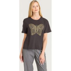 T-SHIRT TWINSET. Czarne t-shirty Twinset, l, z aplikacjami, z bawełny, bez kołnierzyka, bez ramiączek. Za 409.00 zł.