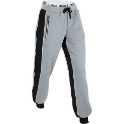 Spodnie sportowe, długie bonprix jasnoszary melanż. Spodnie dresowe marki Nike. Za 59.99 zł.