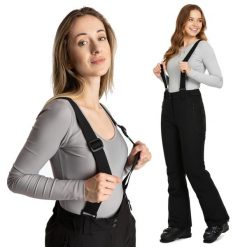Spodnie narciarskie damskie KADVA Edge X Pants. Czarne spodnie narciarskie KADVA, bez wzorów, narciarskie. Za 199.99 zł.