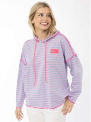 Zwillingsherz Bluza w kolorze błękitno-jasnoróżowym rozmiar: S/M. Niebieskie bluzy z kapturem Zwillingsherz, m, bez wzorów, z kapturem. Za 183.45 zł.