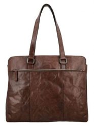 HIDE & STITCHES Skórzana torebka "Westland" w kolorze ciemnobrązowym - 40 x 32 x 13,5 cm rozmiar: onesize. Brązowe torby na laptopa HIDE & STITCHES, bez wzorów, z materiału, na ramię. Za 413.35 zł.