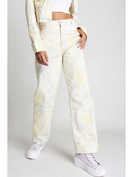 Monki Dżinsy - Regular fit - w kolorze kremowym rozmiar: 40. Brązowe jeansy Monki, bez wzorów, z podwyższonym stanem. Za 69.75 zł.