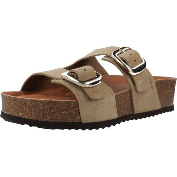 Sandały GEOX D BRIONIA H Jasnobrązowy. Brązowe sandały Geox, bez wzorów, z materiału, bez obcasa, bez zapięcia. Za 309.99 zł.