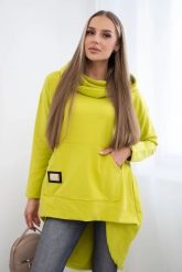 Bluza z długim tyłem i kapturem kiwi. Bluzy KESI, l, bez wzorów, z bawełny, bez ramiączek. Za 229.98 zł.