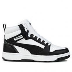 Buty sneakersy sportowe młodzieżowe Puma REBOUND V6 MID. Czarna buty treningowe Puma, bez wzorów, bez zapięcia. Za 169.00 zł.