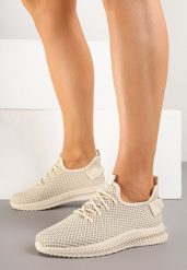 Beżowe Elastyczne Buty Sportowe Sneakersy Nuriane. Brązowe buty sportowe lifestyle Renee, bez wzorów, z jeansu, eleganckie, bez zapięcia. W wyprzedaży za 39.99 zł.