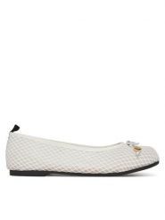 LOVE MOSCHINO Baleriny JA11051G0MIQ0100 Biały. Białe baleriny Love Moschino, bez wzorów, z materiału, bez obcasa, bez zapięcia. Za 409.99 zł.