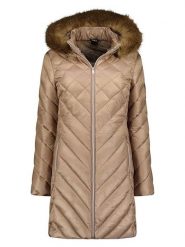 Geographical Norway Płaszcz pikowany "Bondine" w kolorze szarobrązowym rozmiar: XL. Brązowe płaszcze Geographical Norway, xl, bez wzorów, bez kaptura. Za 184.89 zł.