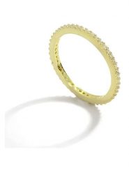 Miu Silver Pozłacany pierścionek z kamieniami szlachetnymi rozmiar: 48. Szare pierścionki Miu Silver, z cyrkonią, pozłacane. Za 69.99 zł.