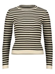 Pieces Sweter "Crista" w kolorze kremowo-czarnym rozmiar: L. Brązowe swetry Pieces, l, bez wzorów, ze splotem, bez ramiączek. Za 65.85 zł.