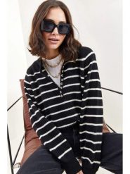 Happiness Istanbul Sweter w kolorze czarnym rozmiar: onesize. Czarne swetry Happiness Istanbul, bez wzorów, bez ramiączek. Za 73.99 zł.