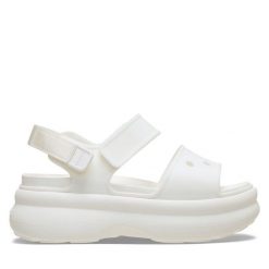 Sandały Crocs. Brązowe sandały Crocs, bez wzorów, bez obcasa, na płaskiej podeszwie, bez zapięcia. Za 249.99 zł.