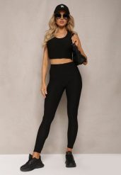 Czarne Sportowe Legginsy z Wytłoczonym Wzorkiem Askida. Czarne legginsy Renee, m, bez wzorów, z jeansu. W wyprzedaży za 31.99 zł.