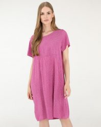 Fioletowa sukienka w paski. Fioletowe sukienki Unisono, l, bez wzorów, z wiskozy, bez kołnierzyka, bez ramiączek, mini. Za 129.00 zł.