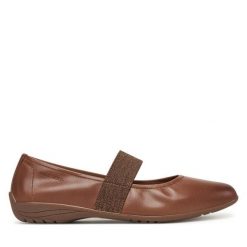 Baleriny Josef Seibel. Brązowe baleriny Josef Seibel, bez wzorów, bez obcasa, bez zapięcia. Za 219.99 zł.