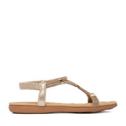 Sandały JENNY. Żółte sandały Jenny, bez wzorów, bez obcasa, na płaskiej podeszwie, bez zapięcia. Za 99.99 zł.