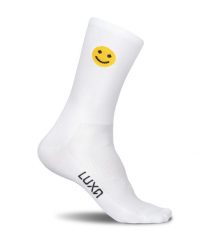 Skarpetki Rowerowe dla dorosłych LUXA Emoji. Białe skarpetki LUXA, bez wzorów, z elastanu. Za 49.90 zł.