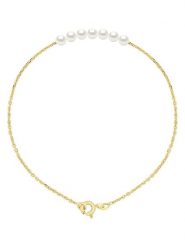 Mitzuko Złota bransoletka z perłami rozmiar: onesize. Białe bransoletki Mitzuko, z perłą, złote. Za 339.99 zł.