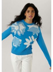 Aniston Sweter w kolorze niebieskim rozmiar: 34. Niebieskie swetry Aniston, bez wzorów, z bawełny, bez ramiączek. Za 95.95 zł.