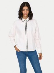 JDY Koszula Lorenzo 15330351 Biały Regular Fit. Białe koszule JDY, xs, bez wzorów, z bawełny, bez kołnierzyka, bez ramiączek. Za 199.99 zł.