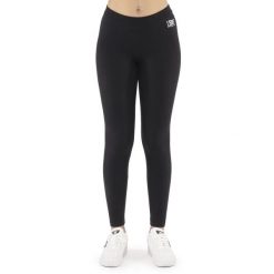 Legginsy z bawełna z krój slim na co dzień. Czarne legginsy LEONE 1947 APPAREL, bez wzorów, z bawełny, sportowe. W wyprzedaży za 67.30 zł.