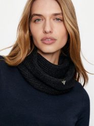 Guess Komin AW5237 WOL03 Czarny. Czarne szaliki i kominy Guess, z aplikacjami, z materiału. Za 299.99 zł.