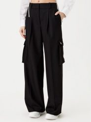 HUGO Spodnie materiałowe Hubike 50530970 Czarny Wide Leg. Czarne spodnie materiałowe Hugo, bez wzorów, z materiału. Za 589.99 zł.