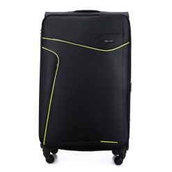 Duża walizka miękka XL Solier STL1651 czarno-zielona. Czarne walizki duże. Za 259.99 zł.