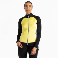 Bluza turystyczna damska Elation II szybkoschnąca. Żółte bluzy bez kaptura Dare 2b, bez wzorów, z polaru, bez kaptura, trekkingowe. W wyprzedaży za 119.99 zł.
