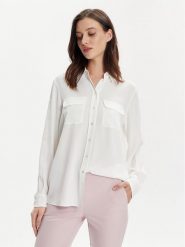 Marella Koszula Ferrara 2413111071 Biały Regular Fit. Białe koszule Marella, bez wzorów, z jedwabiu, biznesowe, bez kołnierzyka, bez ramiączek. Za 469.99 zł.