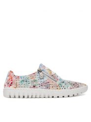 Rieker Półbuty M2306-90 Biały. Białe półbuty wsuwane Rieker, bez wzorów, ze skóry, bez obcasa, na płaskiej podeszwie. Za 209.99 zł.