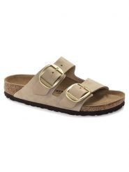 Birkenstock Skórzane klapki "Arizona" w kolorze beżowym rozmiar: 38. Brązowe klapki Birkenstock, bez wzorów, klasyczne, z otwartym noskiem, bez obcasa, bez zapięcia. Za 529.58 zł.